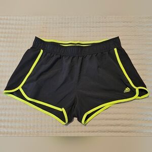 Adidas Women's Athletic Shorts in Black with Neon Accents